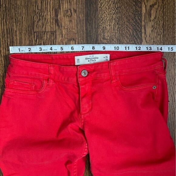 Abercrombie & Fitch Low Rise Skinny Jeans Red Women's Size 25 - Picture 6 of 9